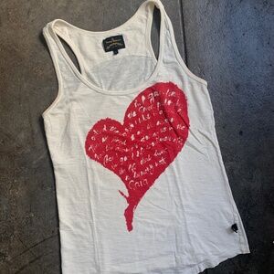 Vivienne Westwood White Tank Top with Red Heart